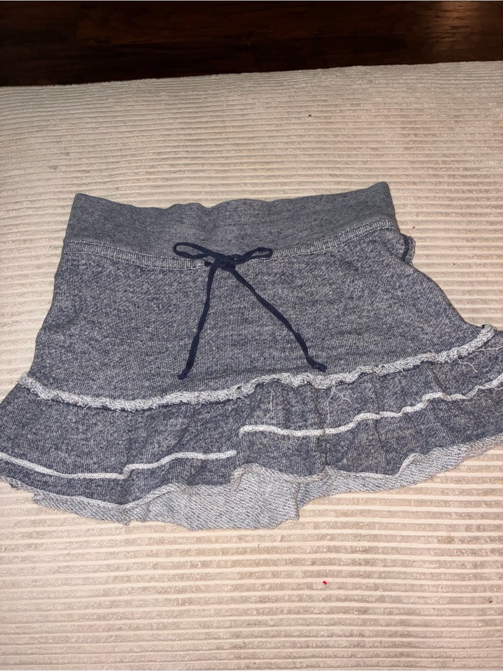 Y2K American Eagle Gray Ruffle Knit Skirt